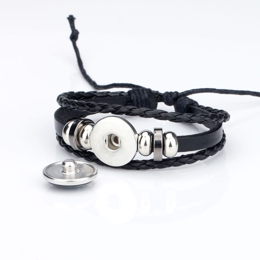 Venta al por mayor Luminoso 12 Constelación Tiempo Gemas Pulsera de cuero